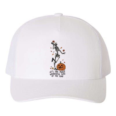 Halloween Its The Most Wonderful Time Of The Year Funny Skeleton Gift Yupoong Adult 5-Panel Trucker Hat