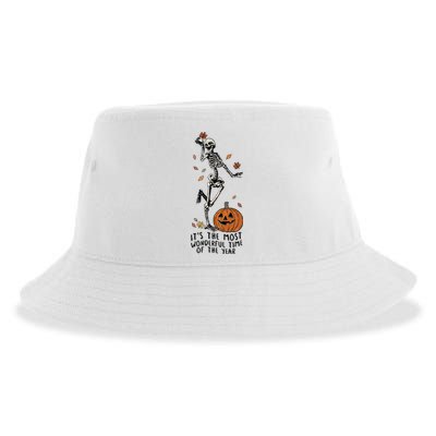 Halloween Its The Most Wonderful Time Of The Year Funny Skeleton Gift Sustainable Bucket Hat