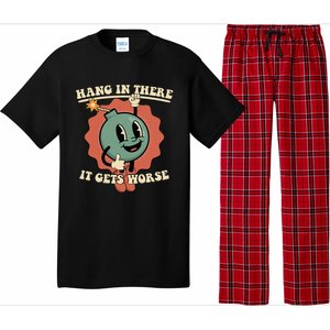 Hang In There It Gets Worse Existential Dread Cartoon Bomb Pajama Set