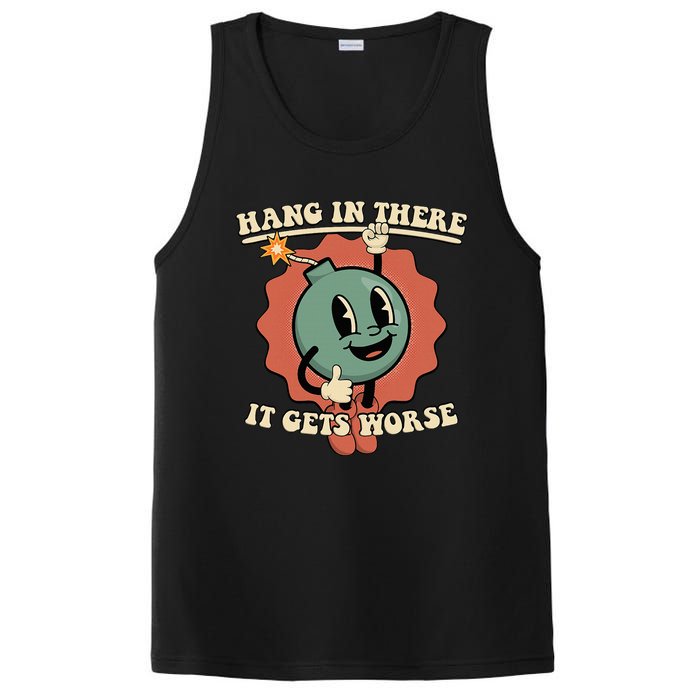 Hang In There It Gets Worse Existential Dread Cartoon Bomb PosiCharge Competitor Tank