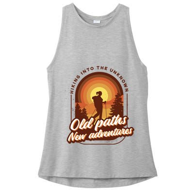 Hiking Into The Unknown Old Paths New Adventures Ladies PosiCharge Tri-Blend Wicking Tank