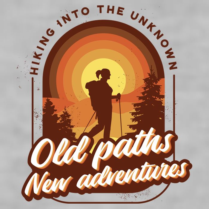 Hiking Into The Unknown Old Paths New Adventures Ladies PosiCharge Tri-Blend Wicking Tank