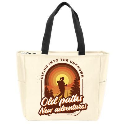 Hiking Into The Unknown Old Paths New Adventures Zip Tote Bag