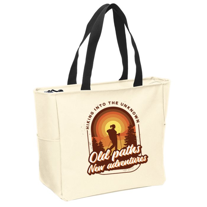 Hiking Into The Unknown Old Paths New Adventures Zip Tote Bag