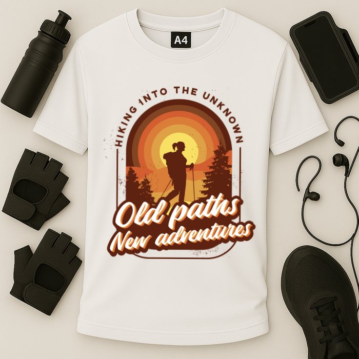 Hiking Into The Unknown Old Paths New Adventures Performance Shirt