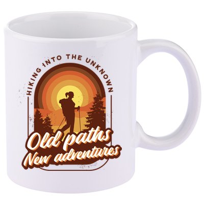 Hiking Into The Unknown Old Paths New Adventures 11oz C Handle Ceramic Mug