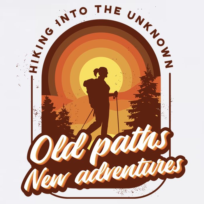 Hiking Into The Unknown Old Paths New Adventures Flat Bill Trucker Hat