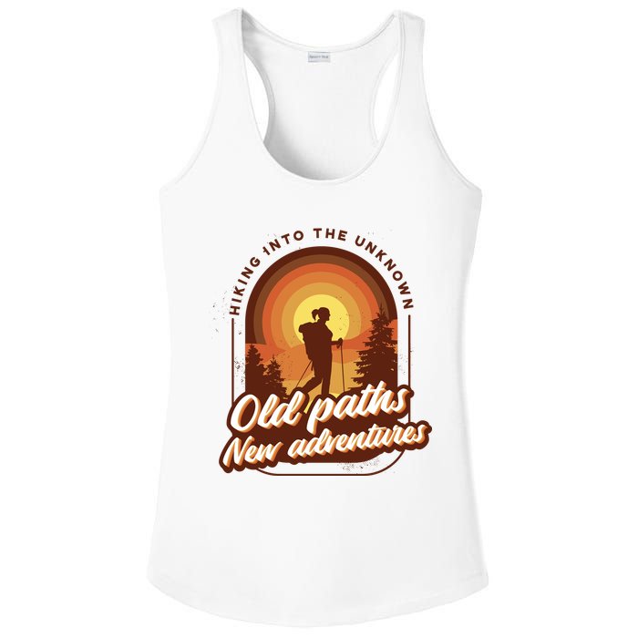 Hiking Into The Unknown Old Paths New Adventures Ladies PosiCharge Competitor Racerback Tank