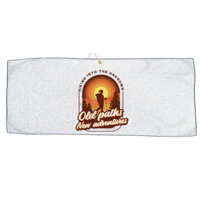 Hiking Into The Unknown Old Paths New Adventures Large Microfiber Waffle Golf Towel