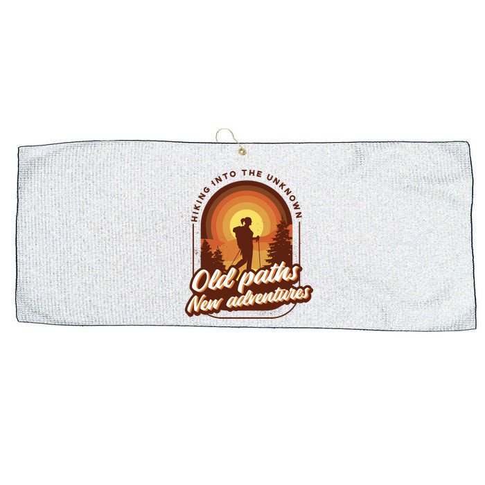 Hiking Into The Unknown Old Paths New Adventures Large Microfiber Waffle Golf Towel