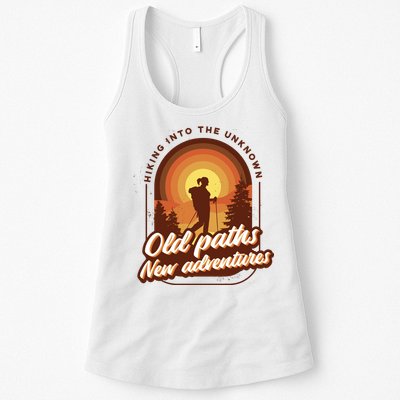 Hiking Into The Unknown Old Paths New Adventures Womens Tank Top
