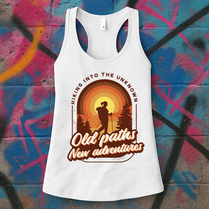 Hiking Into The Unknown Old Paths New Adventures Womens Tank Top