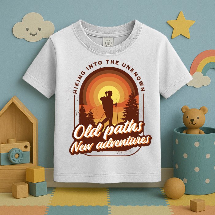Hiking Into The Unknown Old Paths New Adventures Toddler T-Shirt