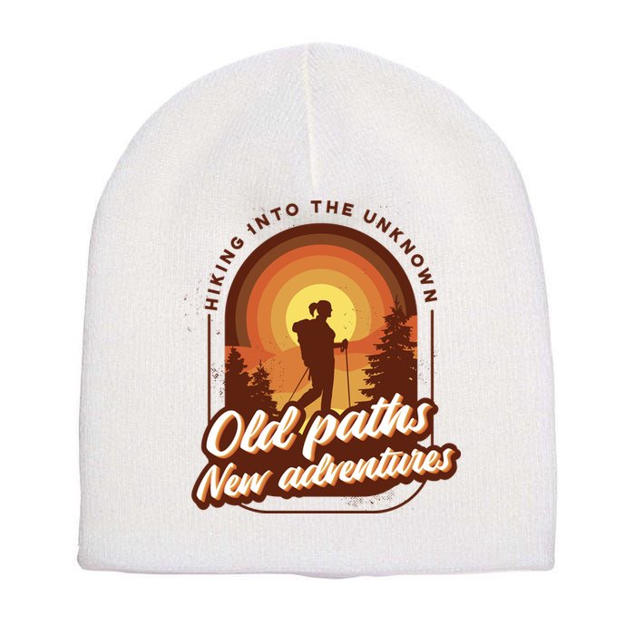 Hiking Into The Unknown Old Paths New Adventures Short Acrylic Beanie