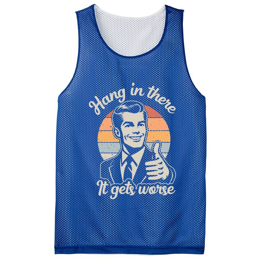 Hang In There It Gets Worse Mesh Reversible Basketball Jersey Tank