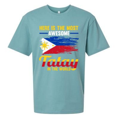 Here Is The Most Awesome Tatay In The World Father Great Gift Sueded Cloud Jersey T-Shirt