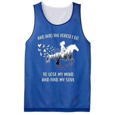 Horse Into The Forest I Go Horse Riding Funny Gift Mesh Reversible Basketball Jersey Tank