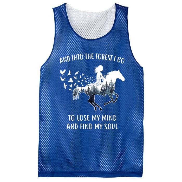 Horse Into The Forest I Go Horse Riding Funny Gift Mesh Reversible Basketball Jersey Tank