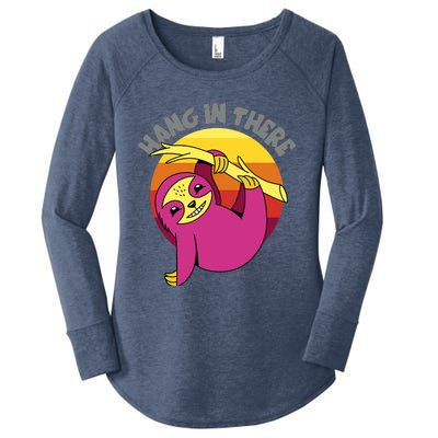 Hang In There Funny Sloth Hanging From Tree Women's Perfect Tri Tunic Long Sleeve Shirt