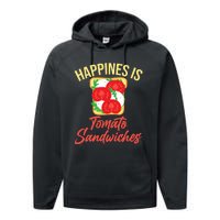 Happiness Is Tomato Sandwiches Sandwich Performance Fleece Hoodie