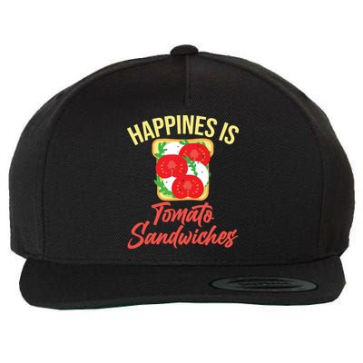 Happiness Is Tomato Sandwiches Sandwich Wool Snapback Cap
