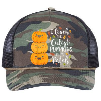 Halloween I Teach The Cutest Pumpkins In The Patch Retro Rope Trucker Hat Cap