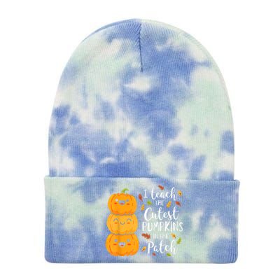 Halloween I Teach The Cutest Pumpkins In The Patch Tie Dye 12in Knit Beanie