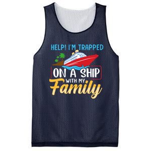 Help I'm Trapped On A Ship With My Family Family Cruise Trip Mesh Reversible Basketball Jersey Tank