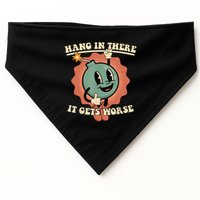 Hang In There It Gets Worse Retro Funny USA-Made Doggie Bandana