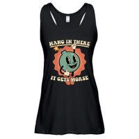 Hang In There It Gets Worse Retro Funny Ladies Essential Flowy Tank