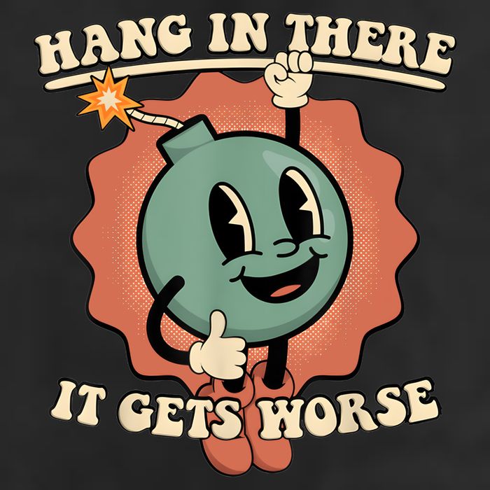 Hang In There It Gets Worse Retro Funny Microfiber Hand Towel