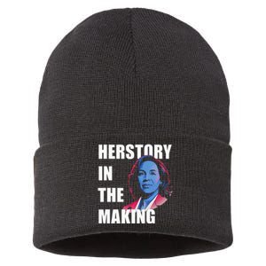 Herstory In The Making President American Flag Kamala Harris Sustainable Knit Beanie