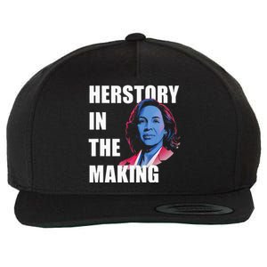 Herstory In The Making President American Flag Kamala Harris Wool Snapback Cap