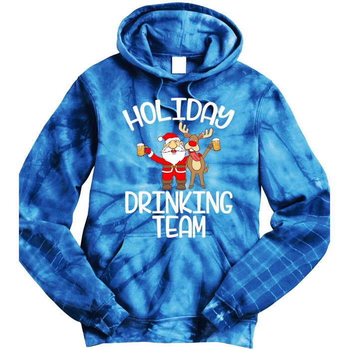 Holiday Ing Team Santa Claus Reindeer Xmas Cute Gift Tie Dye Hoodie