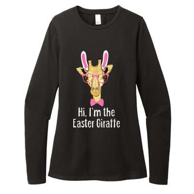 Hi I'm The Easter Giraffe Funny Easter Fitted Womens CVC Long Sleeve Shirt