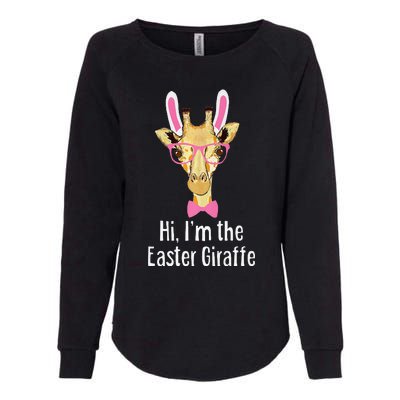 Hi I'm The Easter Giraffe Funny Easter Fitted Womens California Wash Sweatshirt