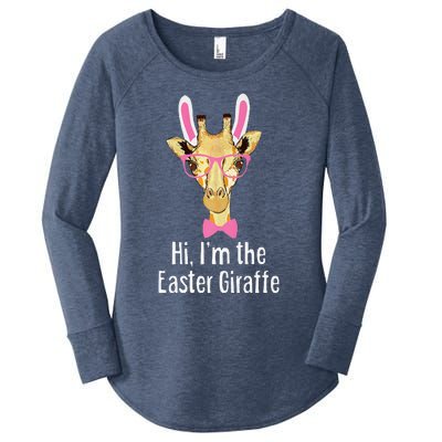 Hi I'm The Easter Giraffe Funny Easter Fitted Women's Perfect Tri Tunic Long Sleeve Shirt