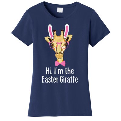 Hi I'm The Easter Giraffe Funny Easter Fitted Women's T-Shirt