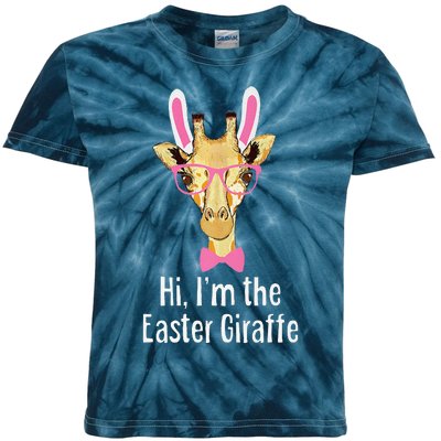 Hi I'm The Easter Giraffe Funny Easter Fitted Kids Tie-Dye T-Shirt