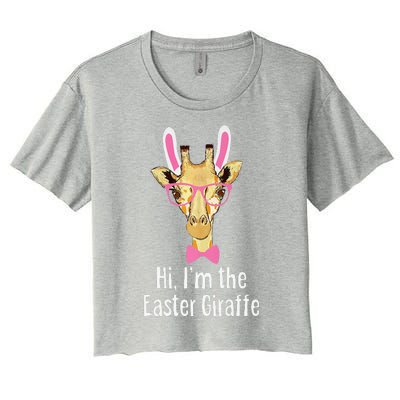 Hi I'm The Easter Giraffe Funny Easter Fitted Women's Crop Top Tee