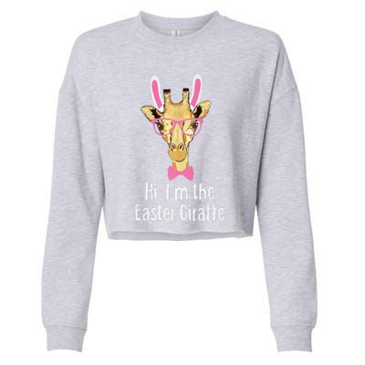 Hi I'm The Easter Giraffe Funny Easter Fitted Cropped Pullover Crew