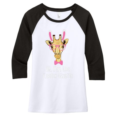 Hi I'm The Easter Giraffe Funny Easter Fitted Women's Tri-Blend 3/4-Sleeve Raglan Shirt