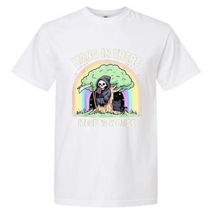 Hang In There It Gets Worse Funny Cat Skeleton Rainbow Garment-Dyed Heavyweight T-Shirt