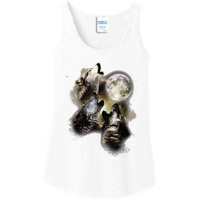 Howling In The Moon Wolves Animal Wolf Ladies Essential Tank