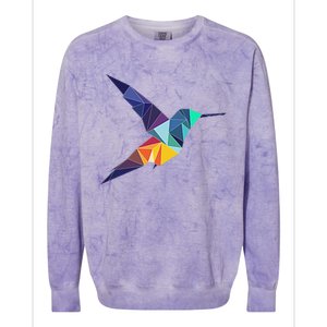 Hummingbird In The Pocket Watercolor Hummingbird Colorblast Crewneck Sweatshirt