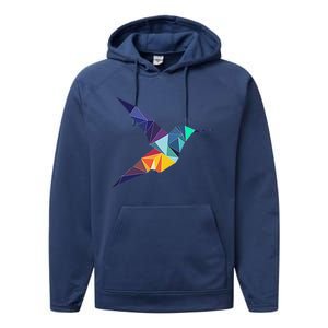 Hummingbird In The Pocket Watercolor Hummingbird Performance Fleece Hoodie