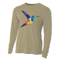 Hummingbird In The Pocket Watercolor Hummingbird Cooling Performance Long Sleeve Crew