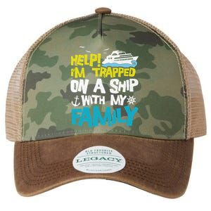 Help! I'm Trapped On A Ship With My Family Cruise Vacation Gift Legacy Tie Dye Trucker Hat