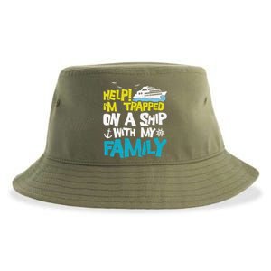 Help! I'm Trapped On A Ship With My Family Cruise Vacation Gift Sustainable Bucket Hat