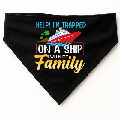 Help I'm Trapped On A Ship With My Family Family Cruise Trip USA-Made Doggie Bandana